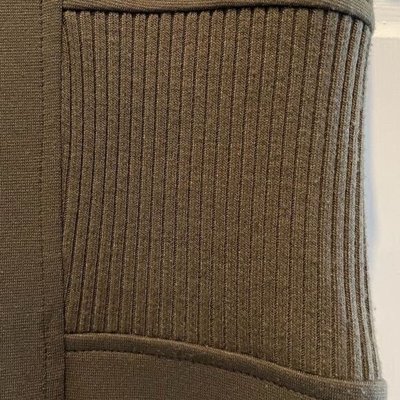Spense Scoop Neck Cap Sleeve Knit Sheath Midi Dress Olive Green Size 10 - Picture 4 of 8